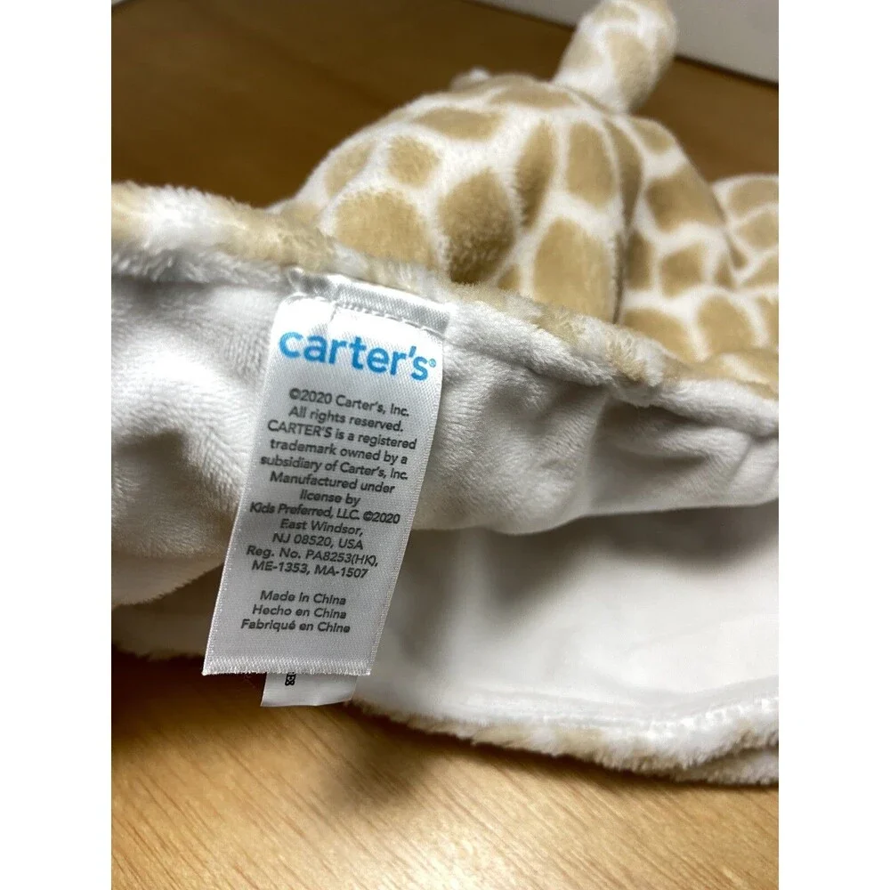 Carters  Securty Blankie Lovey Giraffe Spotted Child of Mine w Pacifier Holder